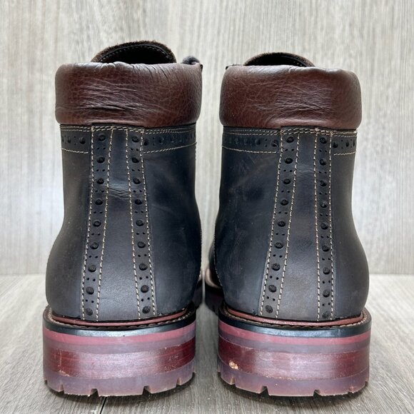 Warfield & Grand Boots Mens Sz 8 Presidio Leather Lace Up Cap Toe Ankle Brown - Picture 4 of 13